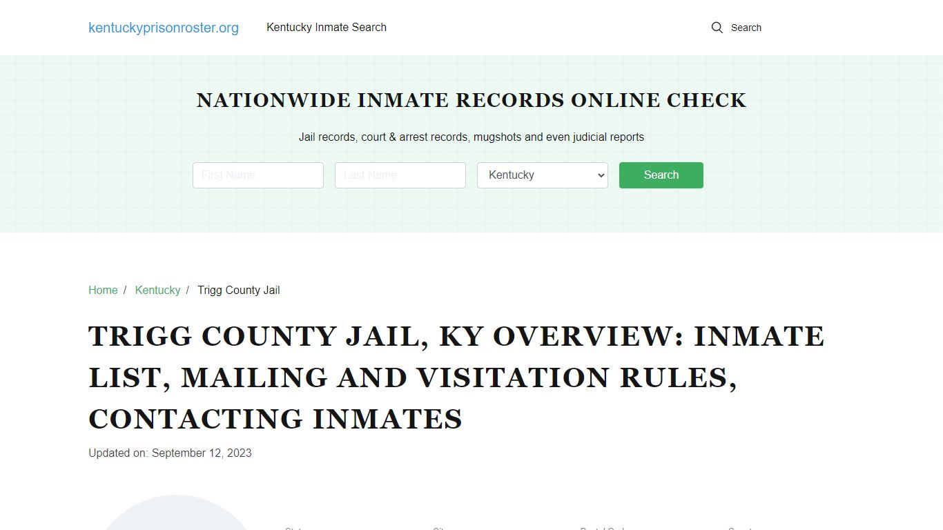 Trigg County Jail, KY: Offender Search, Visitation & Contact Info
