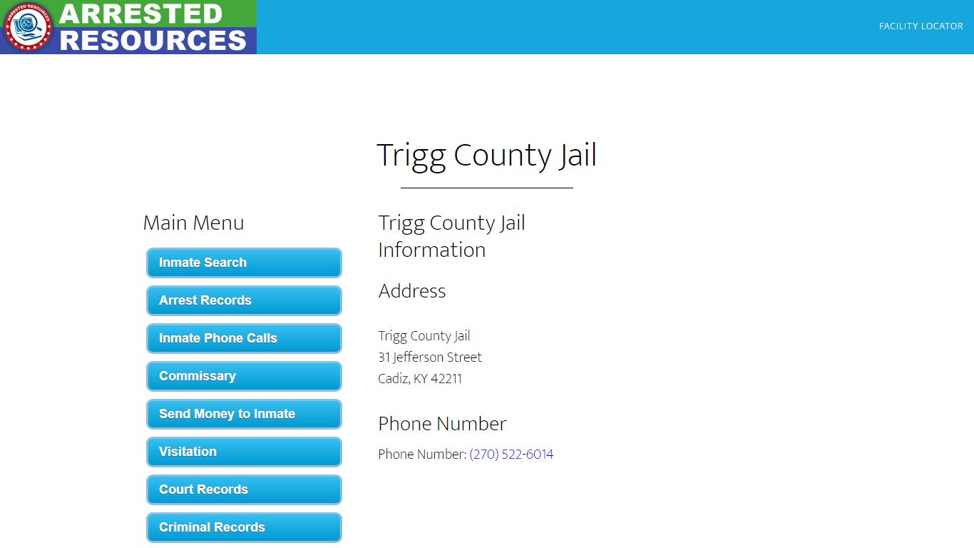 Trigg County Jail - Inmate Search - Cadiz, KY - Arrested Resources